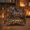 UniJames Personalized Name Autumn Trail Fall Leaf Camo Bay Horse 3D Cap
