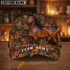 UniJames Personalized Name Autumn Trail Fall Leaf Camo Bay Horse 3D Cap