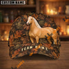 UniJames Personalized Name Autumn Trail Fall Leaf Camo Bay Horse 3D Cap