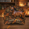 UniJames Personalized Name Autumn Trail Fall Leaf Camo Bay Horse 3D Cap