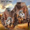 UniJames Personalized Name Tooled Leather Horse Ranch Scene All-Over Print Hoodie (9 Breeds)