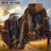 UniJames Love Horse Personalized Name Zip-Up Hoodie – Embossed Leather All-Over Print Hoodie (9 Breeds)