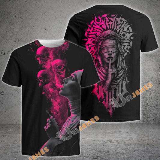 Unijames Vow of Silence – Dark Nun 3D T-Shirt
