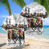 Unijames Horse Racing Kentucky Derby Sketch Art Hawaiian Shirt