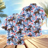 Unijames Jockey Horse Racing Tropical Floral Patterns Hawaiian Shirt