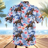 Unijames Jockey Horse Racing Tropical Floral Patterns Hawaiian Shirt