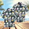 Unijames Vintage Horse Racing White Silhouettes Dark Tropical Hawaiian Shirt