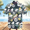 Unijames Vintage Horse Racing White Silhouettes Dark Tropical Hawaiian Shirt