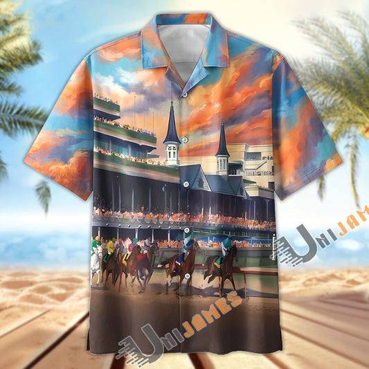 Unijames Kentucky Derby Churchill Downs Racing Hawaiian Shirt