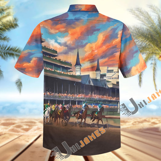 Unijames Kentucky Derby Churchill Downs Racing Hawaiian Shirt