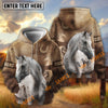 UniJames Personalized Horse Western Vintage Hoodie (9 breeds)