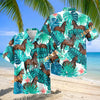 Unijames Thoroughbred Horse In Tropical Leaves Pattern Hawaiian Shirt