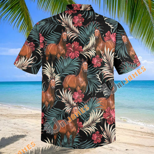 Unijames American Quarter Equestrian Tropical Hawaiian Shirt