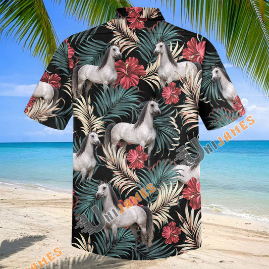 Unijames Arabian Equestrian Tropical Hawaiian Shirt