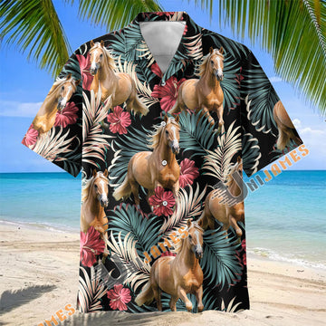 Unijames Palomino Equestrian Tropical Hawaiian Shirt
