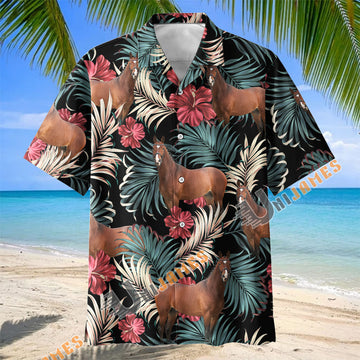 Unijames Warmblood Equestrian Tropical Hawaiian Shirt