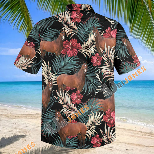 Unijames Warmblood Equestrian Tropical Hawaiian Shirt