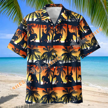 Unijames Tropical Sunset Cowboy Silhouette Hawaiian Shirt