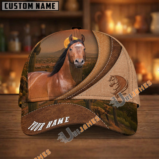 Unijames Personalized American Quarter Horse Lover Desert Scene Cap