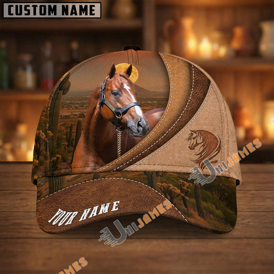 Unijames Personalized Thoroughbred Horse Lover Desert Scene Cap