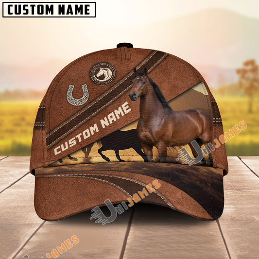 Unijames Personalized Equestrian Cap – Vintage Leather Horse Design