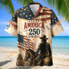 Unijames America 250 Patriotic Cowboy Hawaiian Shirt