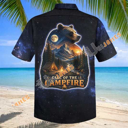 Unijames Call of the Campfire Bear Camping Hawaiian Shirt