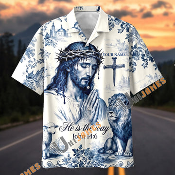 Unijames Personalized Jesus Christ "He Is The Way" John 14:6 Hawaiian Shirt