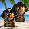 Unijames God Bless America Jesus Holding US Flag & Crown of Thorns Hawaiian Shirt