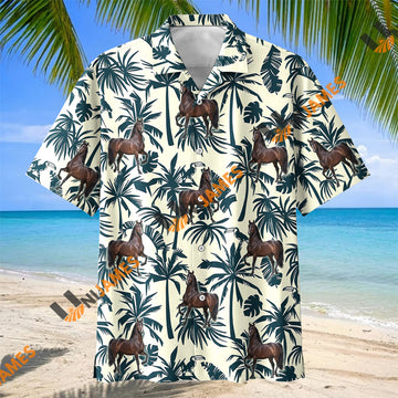 Unijames Hackney Horse Tropical Hawaiian Shirt