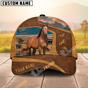 Unijames Personalized American Quarter Horse Lover Western Leather-Look Cap