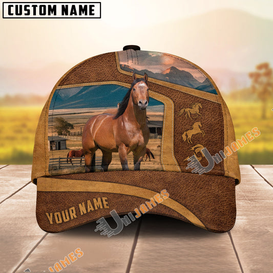 Unijames Personalized American Quarter Horse Lover Western Leather-Look Cap