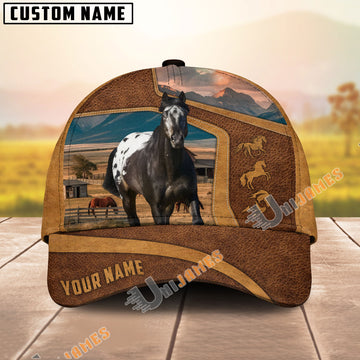 Unijames Personalized Appaloosa Horse Lover Western Leather-Look Cap