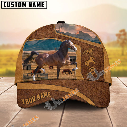 Unijames Personalized Hackney Horse Lover Western Leather-Look Cap