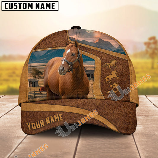 Unijames Personalized Thoroughbred Horse Lover Western Leather-Look Cap