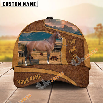 Unijames Personalized Warmblood Horse Lover Western Leather-Look Cap