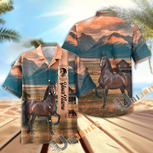 Unijames Personalized Hackney Horse Farm Hawaiian Shirt