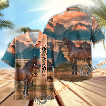 Unijames Personalized Morgan Horse Farm Hawaiian Shirt