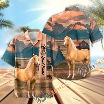 Unijames Personalized Palomino Horse Farm Hawaiian Shirt