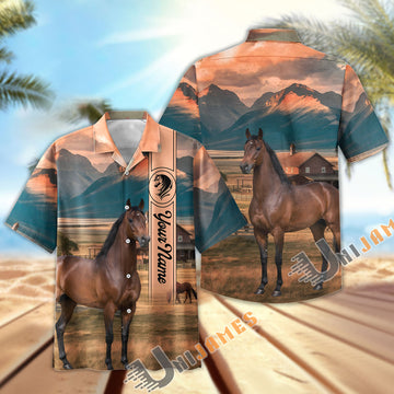 Unijames Personalized Thoroughbred Horse Farm Hawaiian Shirt