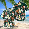 Unijames American Quarter Horse Tropical Floral Green Hawaiian Shirt