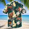 Unijames American Quarter Horse Tropical Floral Green Hawaiian Shirt