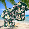 Unijames Arabian Horse Tropical Floral Green Hawaiian Shirt