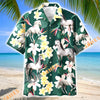 Unijames Arabian Horse Tropical Floral Green Hawaiian Shirt