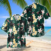 Unijames Friesian Horse Tropical Floral Green Hawaiian Shirt
