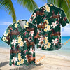 Unijames Hackney Horse Tropical Floral Green Hawaiian Shirt