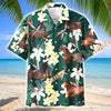Unijames Hackney Horse Tropical Floral Green Hawaiian Shirt
