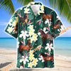 Unijames Morgan Horse Tropical Floral Green Hawaiian Shirt