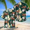 Unijames Warmblood Horse Tropical Floral Green Hawaiian Shirt
