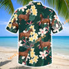Unijames Warmblood Horse Tropical Floral Green Hawaiian Shirt